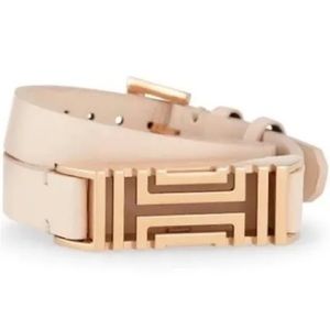 Tory Burch Rose Gold Cream Wrap Over Bracelet